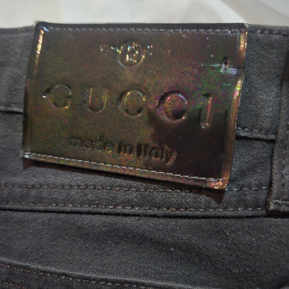 Gucci Black Skinny Jeans 38 Dark Denim Pants Luxury View 4